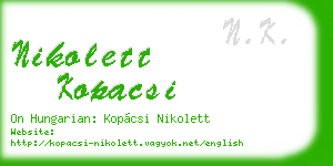 nikolett kopacsi business card